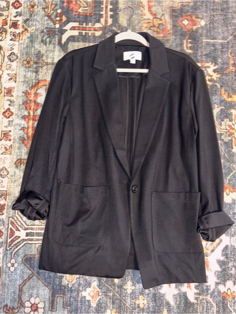 Relaxed Black Women's Blazer Jacket